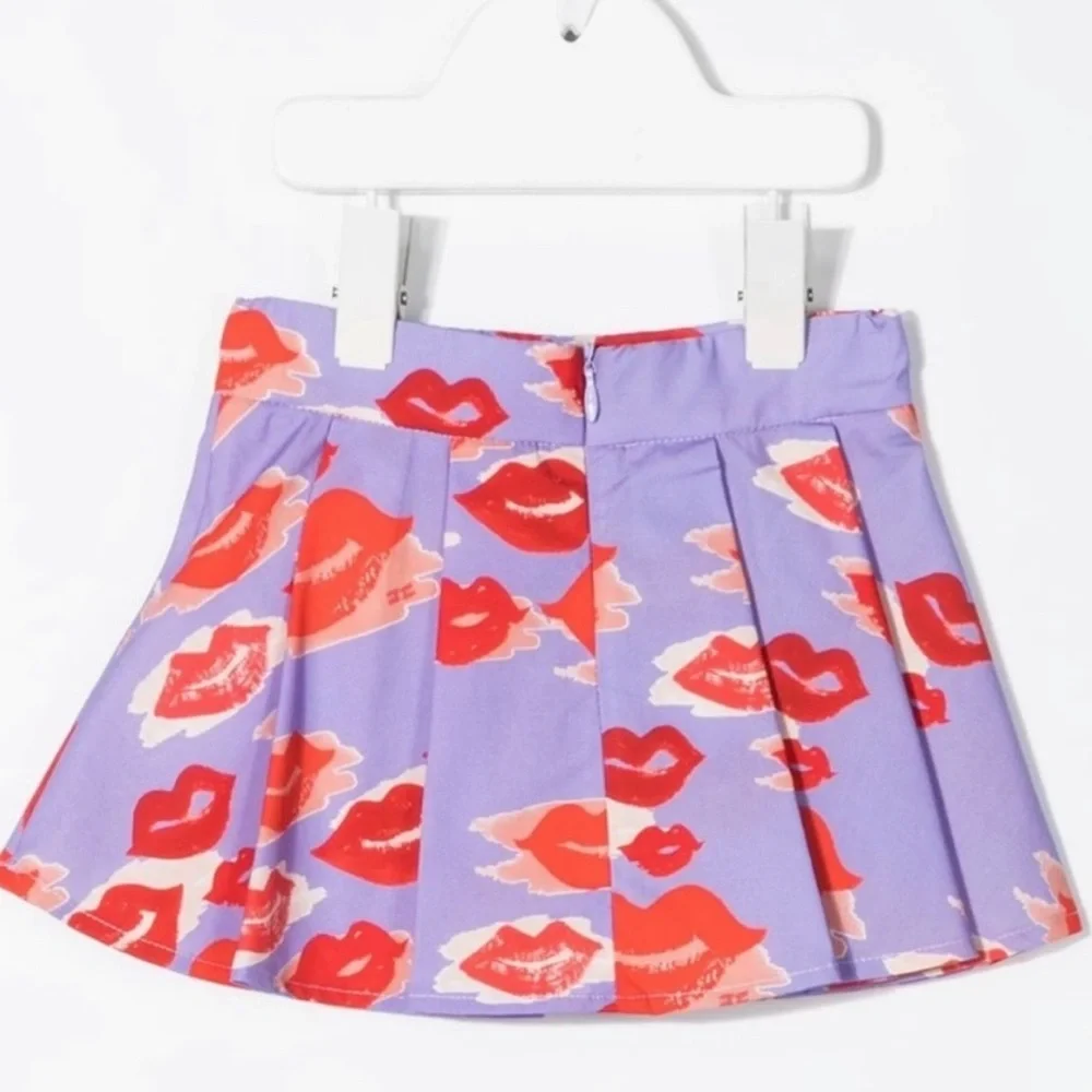 ELISABETTA FRANCHI LA MIA BAMBINA LIPS-PRINT SKIRT